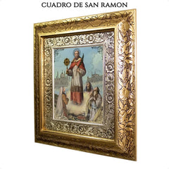 Cuadro San Ramon Nonato 45x40 Cm Combinado Oro Y Plata Oro Y Plata