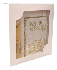 Kit Confirmación Vela Biblia Rosario Fuego Espíritu Santo