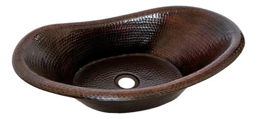 Lavamanos O Lavabo De Cobre Martillado 49x29 Cm Patinado Patinado Cobre Envejecido