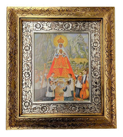 Cuadro Virgen De Montserrat 45x40 Cm A#1 Combinado Oro Y Plata Oro Y Plata