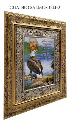 Cuadro Salmo 121:1-2 45x40 Cm Combinado Oro Y Plata Oro Y Plata