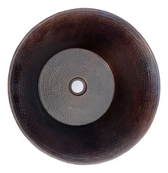 Lavamanos Ovalin Cazo 100% Cobre - Lavabo 41x16 Cm Cobre Patinado Oscuro