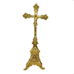 6 Candeleros Y 1 Cruz De Mesa Religiosos Modelo Barroco Bronce