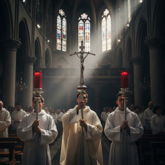Cirial Y Cruz Alta Papal Para Iglesia  A0805