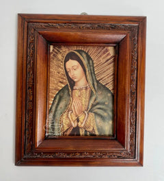 Cuadro Busto Virgen De Guadalupe Resplandor C00015 Nogal Nogal