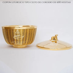 Cesto Copon Liturgico 600 Hostias Dorado