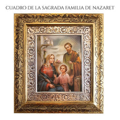 Cuadro Sagrada Familia De Nazaret 45x40 Cm Combinado Oro Y Plata Oro Y Plata