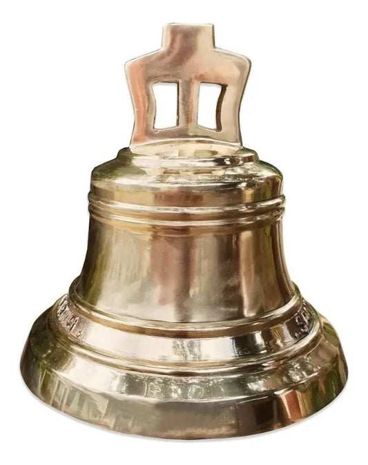 Campana de 5 kg modelo media misa, en aleación de cobre y bronce, fundida a mano en México