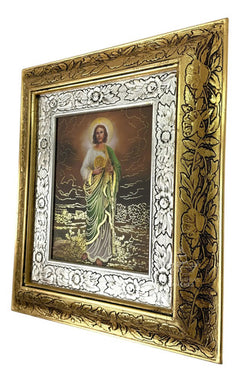 Cuadro San Judas Tadeo 45x40 Cm N01 Combinado Oro Y Plata Oro Y Plata