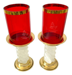Candeleros de mesa para altar con 8 vasos color rojo