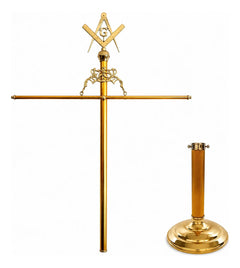 Bronze Masonic Banner Stand with Base