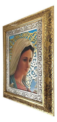 Cuadro De La Virgen De La Paz 60x47 Cm C1 Combinado Oro Y Plata Oro Y Plata