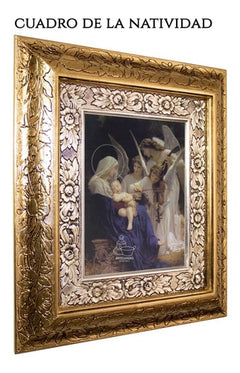 Cuadro De La Natividad 45x40 Cm A0905 Combinado Oro Y Plata Oro Y Plata