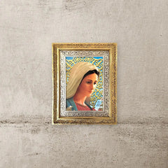 Cuadro De La Virgen De La Paz 60x47 Cm C1 Combinado Oro Y Plata Oro Y Plata