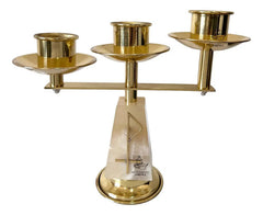 Candeleros De Tres Luces (2 Piezas) Cuadrados Con Pantallas Cruz Y Pez