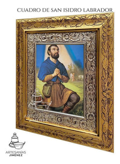 Cuadro San Isidro Labrador 90x70 Cm Combinado Oro Y Plata Oro Y Plata