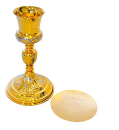 Cáliz para iglesia con patena modelo JHS