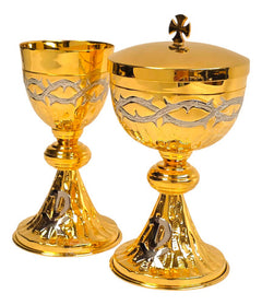 Caliz Copon Y Patena Liturgico Espinas Y Crismon P1