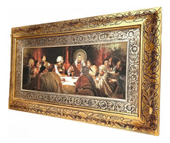 Cuadro Ultima Cena 70x40 Cm C2 Marco Oro Y Plata Oro Y Plata