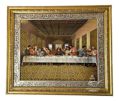Cuadro Última Cena 69x58 Cm C1 Combinado Oro Y Plata Oro Y Plata