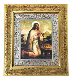 Cuadro De Madera 45x40 Cm San Juan Diego Oro Y Plata
