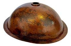 Lavamanos O Lavabo De Cobre Martillado 49x40 Cm Patinado Oscuro