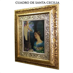Cuadro Santa Cecilia 45x40 Cm Combinado Oro Y Plata Oro Y Plata