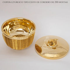 Cesto Copon Liturgico 300 Hostias Dorado