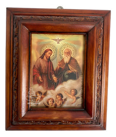 Cuadro Rostro De Jesus Color Nogal Madera De Pino 22x19 Cm Color Nogal
