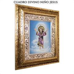 Cuadro Divino Niño Jesus 45x40 Cm A0907 Combinado Oro Y Plata Oro Y Plata