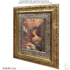 Cuadro Santa Cecilia 45x40 Cm C009 Combinado Oro Y Plata Oro Y Plata