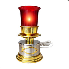 Candeleros De Mesa Para Altar Electrico Redondo 1/2 Semana Plateado