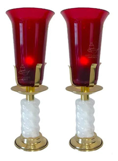 Candeleros De Mesa Para Altar Caramelo Electrica Semanario Dorado