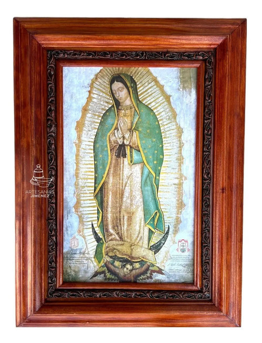 Cuadro de la Virgen de Guadalupe, réplica autorizada, hecho a mano en México