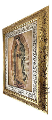 Cuadro Virgen De Guadalupe 60x47 Cm B01 Combinado Oro Y Plata Oro Y Plata