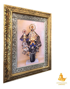 Cuadro Virgen Del Pueblito 60x47 Cm Combinado Oro Y Plata Oro Y Plata