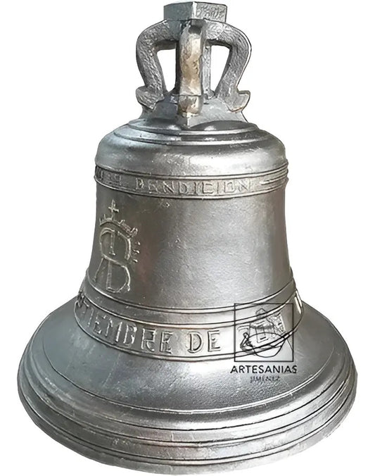 Campana rústica personalizada en aleación de cobre, bronce y estaño, fundida a mano en México
