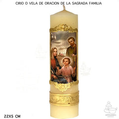 Cirio O Vela De Oración Sagrada Familia