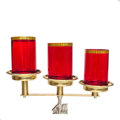 Candeleros De Mesa Para Altar De 3 Luces Corona De Espinas Plateado Con Base De Corona De Espinas Dorada Cincelada