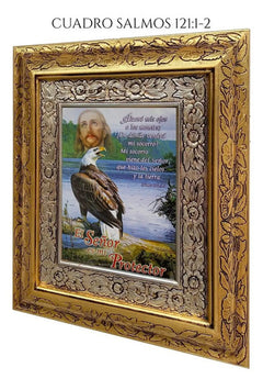 Cuadro Salmo 121:1-2 45x40 Cm Combinado Oro Y Plata Oro Y Plata