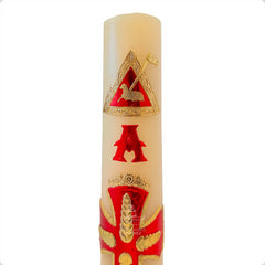 Cirio Pascual Cera De Abeja Decorado 7x50 Cm Rojo