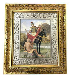 Cuadro San Martin Caballero 45x40 Cm C01 Combinado Oro Y Plata Oro Y Plata
