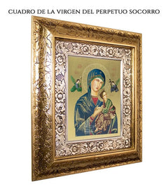 Cuadro Virgen Del Perpetuo Socorro 45x40 Cm Combinado Oro Y Plata Oro Y Plata