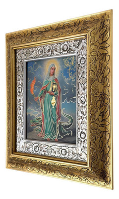 Cuadro De Madera 45x40 Cm Santa Marta Oro Y Plata