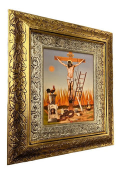 Cuadro Jesus Justo Juez 45x40 Cm Combinado Oro Y Plata Oro Y Plata