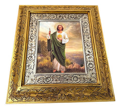 Cuadro San Judas Tadeo 45x40 Cm N02 Combinado Oro Y Plata Oro Y Plata