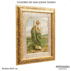 Cuadro San Judas Tadeo 60x47 Cm Q117 Combinado Oro Y Plata Oro Y Plata