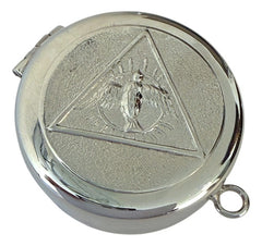 Relicario Hostiario 5 Cm Plateado Pixide Relieve Cruz Jhs