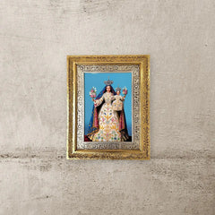 Cuadro Virgen De La Candelaria 60x47 Cm Combinado Oro Y Plata Oro Y Plata