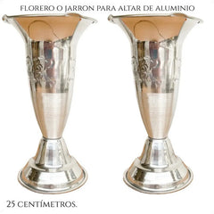 Floreros O Jarrones 25 Cm Para Altar 2 Piezas Plateado Tulipán